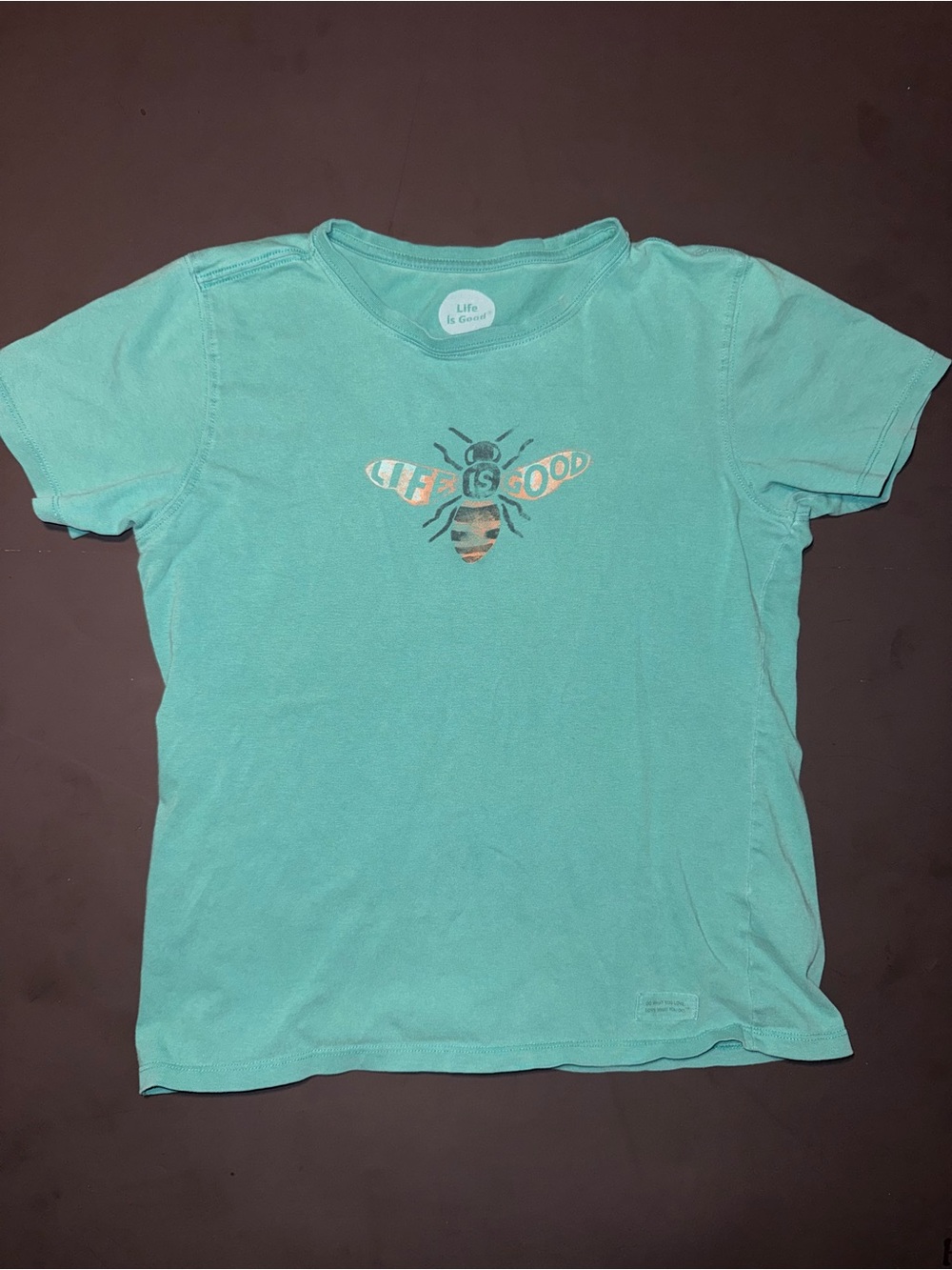 Life Is Good Teal Short-Sleeve Bee Graphic Tee
